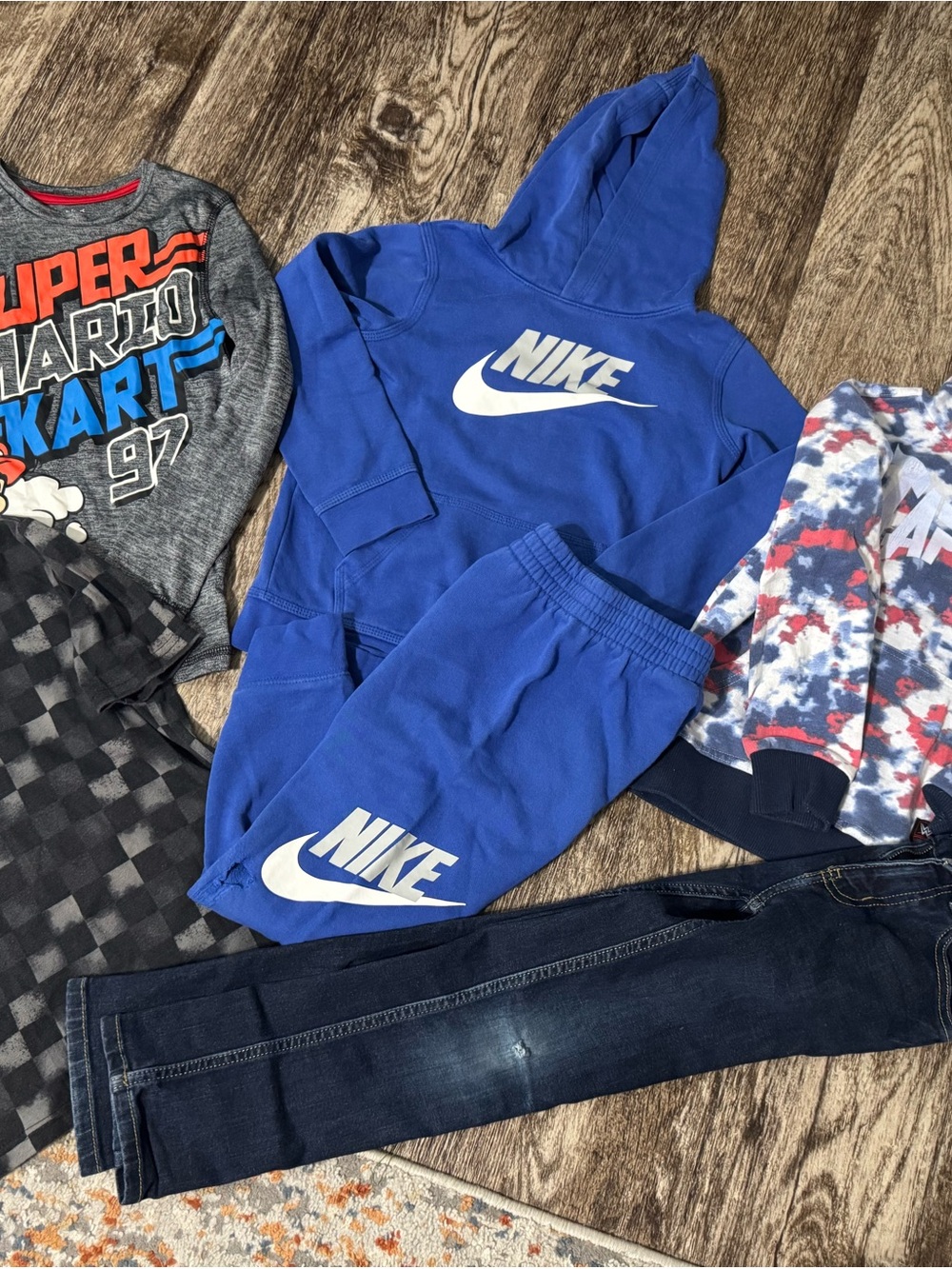 Nike Royal Blue Boys Hoodie & Sweatpants Set with White Logo